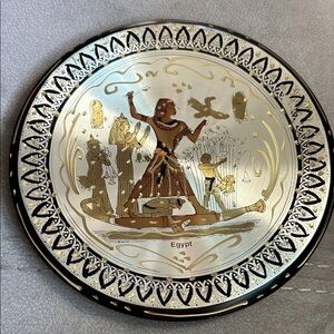 NWOT Egyptian Decorative Plate with Gold Accents